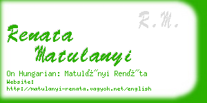 renata matulanyi business card